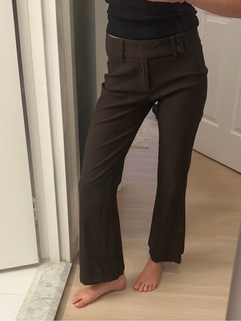 Princess Polly Dark Brown Flare High-Rise Pants